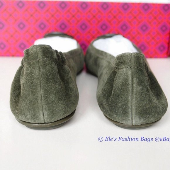 NIB Tory Burch Minnie Suede Leather Ballet Aneto Green US 6.5 7 7.5 8 8.5 9 9.5 - Picture 9 of 10